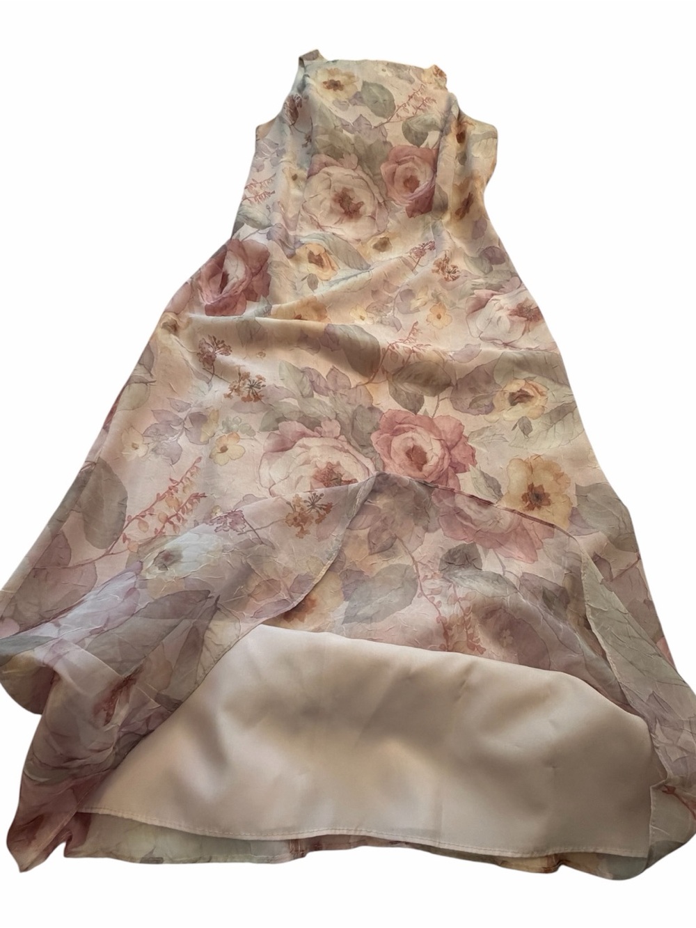 Vintage Algo Sleeveless Maxi Dress in Soft Blush-Measurements state Size Medium - Picture 7 of 15